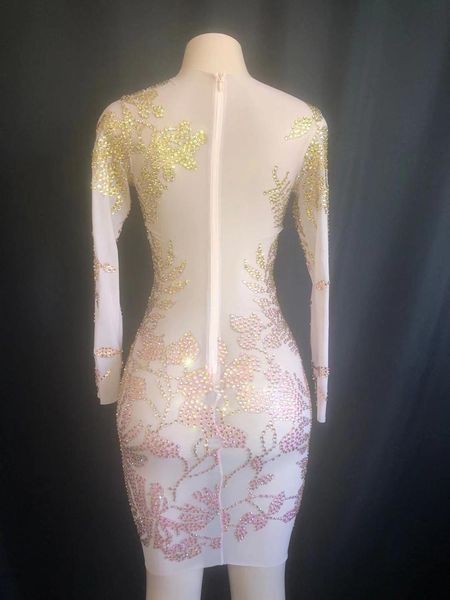 women gold pink rhinestones see through dress birthday celebrate perspective strech dress stage costume dance dress, Black;red
women gold pink rhinestones see through dress birthday celebrate perspective strech dress stage costume dance dress, Black;red