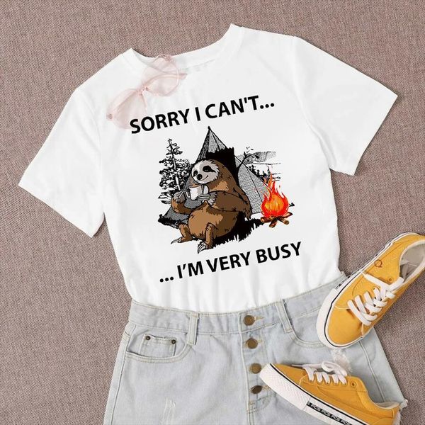 koala woman sorryi cant im mens very busy letter printed modern personality short sleeve summer top, White;black
koala woman sorryi cant im mens very busy letter printed modern personality short sleeve summer top, White;black