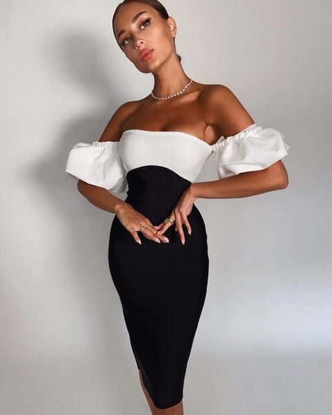 designer slash neck elegant black slices bandage 2021 midi club bodycon dress party p9sf, Black;gray
designer slash neck elegant black slices bandage 2021 midi club bodycon dress party p9sf, Black;gray
