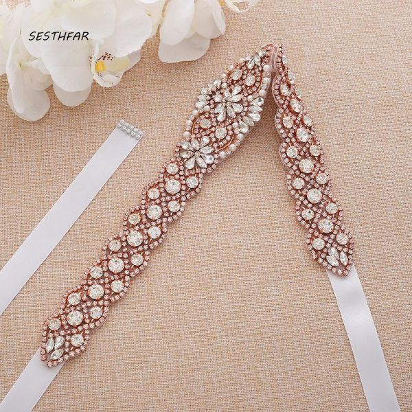 wedding sashes bridal ribbon sash belt crystal belts satin rhinestone dress accessories j167rg, White