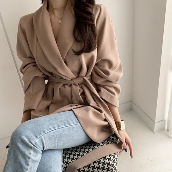 women's suits & blazers autumn jacket women fashion female coat casual chic sash tie up office suit ladies elegant outwear trend 1, White;black
women's suits & blazers autumn jacket women fashion female coat casual chic sash tie up office suit ladies elegant outwear trend 1, White;black
