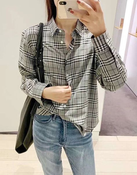 2021 new camisa feminina de outono gola turndown blusa xadrez senhoras casual solto escritrio camisas com botes p4tz, Black
2021 new camisa feminina de outono gola turndown blusa xadrez senhoras casual solto escritrio camisas com botes p4tz, Black