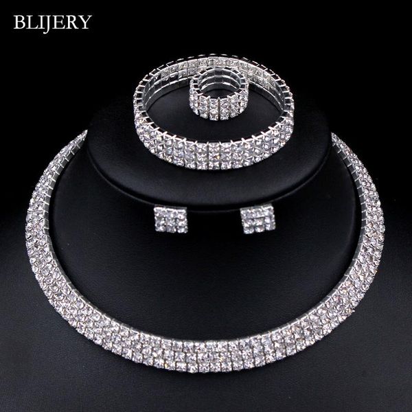 earrings & necklace blijery silver color rhinestones crystal bridal wedding jewelry sets choker bracelet ring african set
earrings & necklace blijery silver color rhinestones crystal bridal wedding jewelry sets choker bracelet ring african set