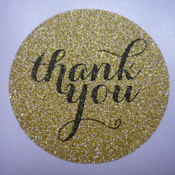 gift wrap thank you glitter light gold classic round sticker with customized texts or logo
gift wrap thank you glitter light gold classic round sticker with customized texts or logo