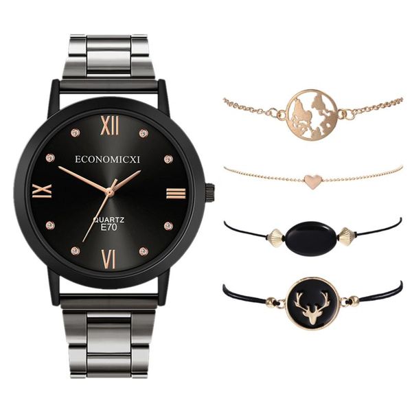 wristwatches 5 pcs set style women's analog quartz wrist watch bracelets fashionable ladies watches women wristwatch clock, Slivery;brown
wristwatches 5 pcs set style women's analog quartz wrist watch bracelets fashionable ladies watches women wristwatch clock, Slivery;brown