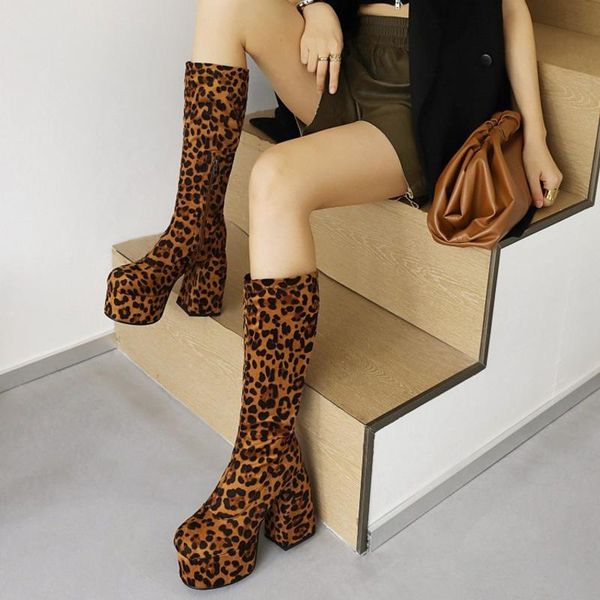 boots arrival women platform thigh hoof heels round toe gorgeous leopard print party shoes plus size booties, Black
boots arrival women platform thigh hoof heels round toe gorgeous leopard print party shoes plus size booties, Black