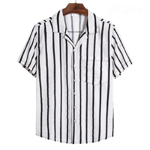 2021 new casual striped shirt breathable lapel neck short sleeve streetwear vacation brand shirts men camisa ndaw, White;black
2021 new casual striped shirt breathable lapel neck short sleeve streetwear vacation brand shirts men camisa ndaw, White;black