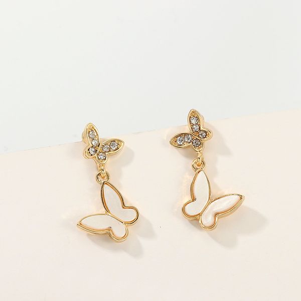 ez2478 jewelry personality popular inlaid with diamond resin double butterfly earrings female, Silver
ez2478 jewelry personality popular inlaid with diamond resin double butterfly earrings female, Silver
