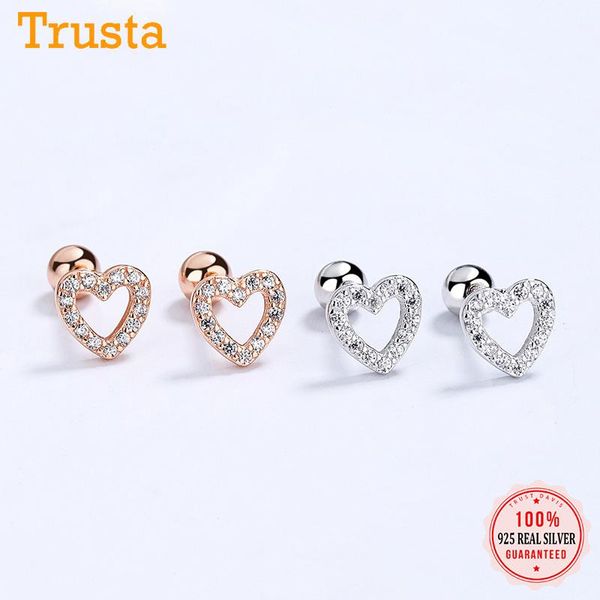 stud trustdavis real 925 sterling silver romantic heart shiny cz beads screw earrings for women wedding fine jewelry gift da2249, Golden;silver
stud trustdavis real 925 sterling silver romantic heart shiny cz beads screw earrings for women wedding fine jewelry gift da2249, Golden;silver