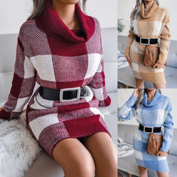 casual dresses women's high neck sweater plaid dress 2021 autumn winter fashion knitted, Black;gray
casual dresses women's high neck sweater plaid dress 2021 autumn winter fashion knitted, Black;gray