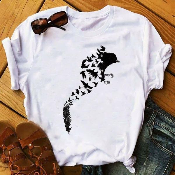 women 2021 owl feather painting vintage womens t shirt t-shirts aesthetic clothes lady ladies graphic female tee t-shirt, White
women 2021 owl feather painting vintage womens t shirt t-shirts aesthetic clothes lady ladies graphic female tee t-shirt, White