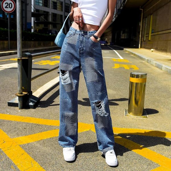 women's jeans plus size boyfriend lloose y2k pants high waist mother ripped 2021 straight-leg, Blue
women's jeans plus size boyfriend lloose y2k pants high waist mother ripped 2021 straight-leg, Blue