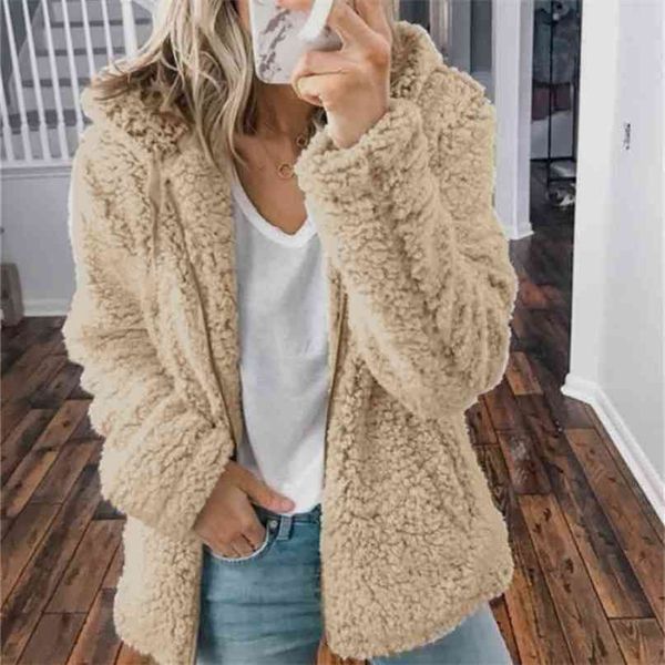 fall winter women's plush hooded coat female zipper thickened casaco femminim cardigan women bluse de frio feminina 210922, Black;brown
fall winter women's plush hooded coat female zipper thickened casaco femminim cardigan women bluse de frio feminina 210922, Black;brown