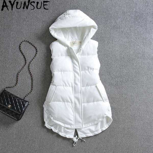 women's vests ayunsue vest autumn winter sleeveless jacket women down cotton coat hooded korean waistcoat chalecos para mujer kj3350, Black;white
women's vests ayunsue vest autumn winter sleeveless jacket women down cotton coat hooded korean waistcoat chalecos para mujer kj3350, Black;white