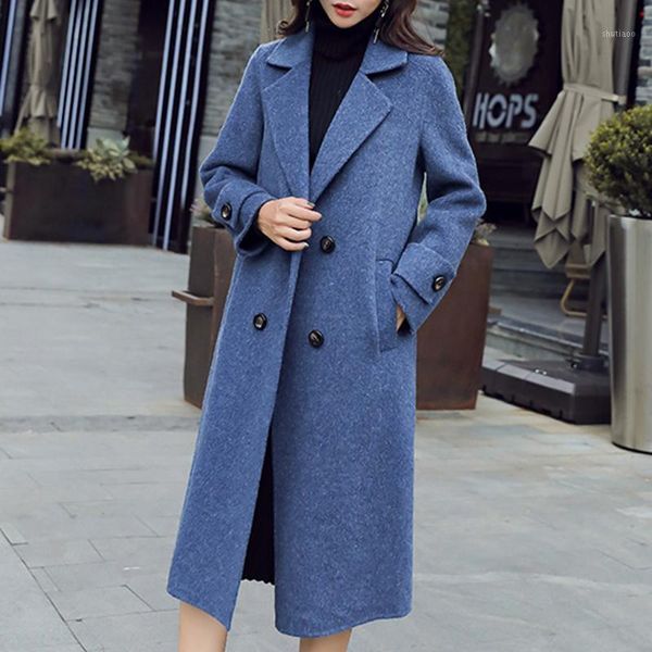 women's wool & blends winter solid color women coats korean style double breasted lapel wools outwear tamperament female long overcoats, Black
women's wool & blends winter solid color women coats korean style double breasted lapel wools outwear tamperament female long overcoats, Black