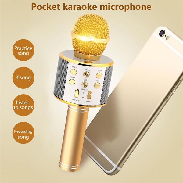 microphone wireless bluetooth microphone professiona speaker handheld microfone player singing karaoke gold colour
microphone wireless bluetooth microphone professiona speaker handheld microfone player singing karaoke gold colour