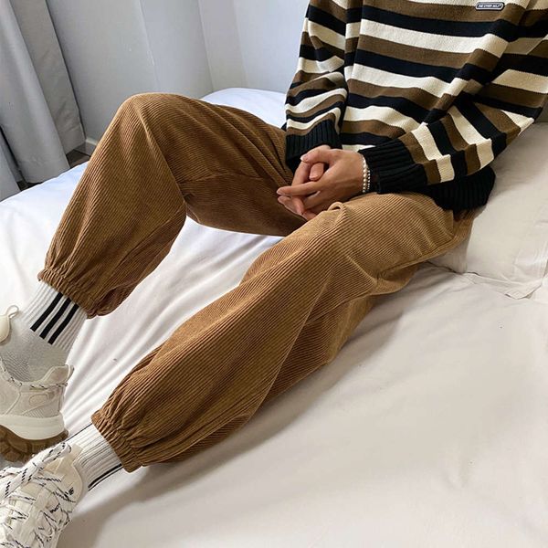 men's korean fashion casual versatile thickened corduroy loose straight sports pants, Black
men's korean fashion casual versatile thickened corduroy loose straight sports pants, Black