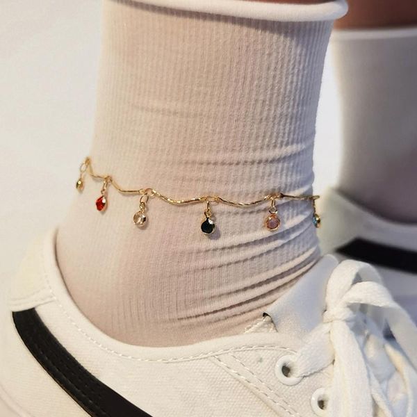 anklets sweet women colorful crystal stone gold color foot chain for fashion beach jewelry gifts, Red;blue
anklets sweet women colorful crystal stone gold color foot chain for fashion beach jewelry gifts, Red;blue