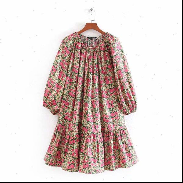 women elegant o neck floral print casual loose mini dress female three quarter sleeve vestidos chic hem ruffles dresses, Black;gray
women elegant o neck floral print casual loose mini dress female three quarter sleeve vestidos chic hem ruffles dresses, Black;gray