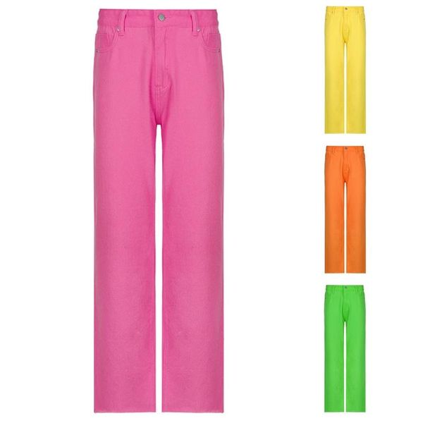 women's jeans women vintage high waist harajuku bright solid color full length denim pants straight leg loose long trousers, Blue
women's jeans women vintage high waist harajuku bright solid color full length denim pants straight leg loose long trousers, Blue