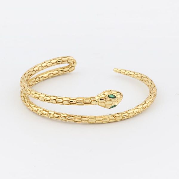 bangle fashion design cz stone green eyes gold color snake shape bangles cuff copper bracelets exquisite ornaments for women jewelry, Black
bangle fashion design cz stone green eyes gold color snake shape bangles cuff copper bracelets exquisite ornaments for women jewelry, Black