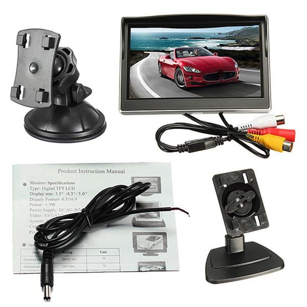 car video 5 inches tft lcd hd screen monitor for rear reverse rearview backup camera suckers mount and normal adhesive stand parts
car video 5 inches tft lcd hd screen monitor for rear reverse rearview backup camera suckers mount and normal adhesive stand parts