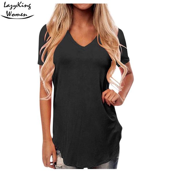 women's t-shirt 2021 summer oversize t shirt women candy color v neck short sleeve elastic basic long loose streetwear t-shirts tee, White
women's t-shirt 2021 summer oversize t shirt women candy color v neck short sleeve elastic basic long loose streetwear t-shirts tee, White