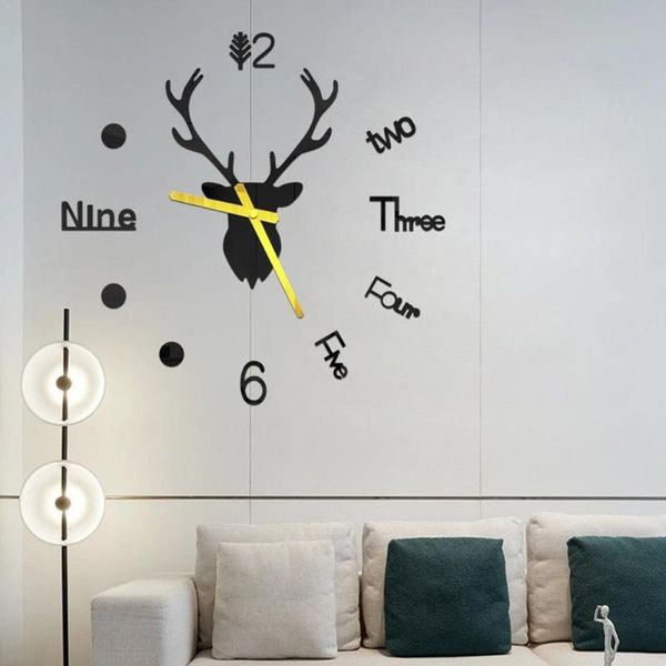creative diy 3d wall clock mirror wall stickers deer clock decal decor home art sticker room watch quartz living head w0s0
creative diy 3d wall clock mirror wall stickers deer clock decal decor home art sticker room watch quartz living head w0s0
