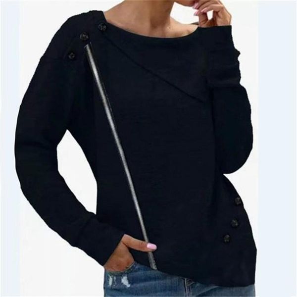 women's hoodies & sweatshirts ladies loose zipper sweatshirt fashion casual style solid color long sleeve buttoned striped lapel knit t, Black
women's hoodies & sweatshirts ladies loose zipper sweatshirt fashion casual style solid color long sleeve buttoned striped lapel knit t, Black