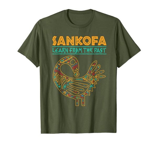 black history sankofa african bird symbol t-shirt, White;black