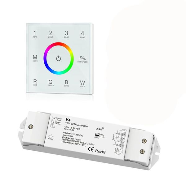 new touch panel led rgb rgbw strip controller 100v 240v 4 zone 2.4ghz rf remote t14 86mm wall mount 12v 24v wireless receiver
new touch panel led rgb rgbw strip controller 100v 240v 4 zone 2.4ghz rf remote t14 86mm wall mount 12v 24v wireless receiver