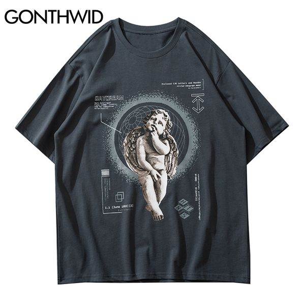 tees shirts thinking angel print short sleeve tshirts streetwear mens hip hop harajuku fashion casual loose cotton 210602, White;black
tees shirts thinking angel print short sleeve tshirts streetwear mens hip hop harajuku fashion casual loose cotton 210602, White;black