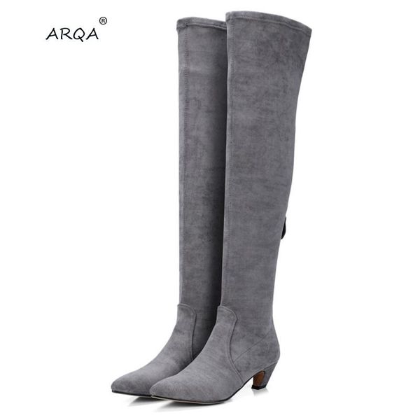 boots arqa 2021 latest women fashion suede shoes lady pointed back zipper knee thigh big size female long, Black
boots arqa 2021 latest women fashion suede shoes lady pointed back zipper knee thigh big size female long, Black