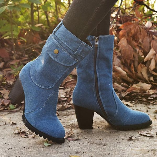 boots fashion european and american style large size round toe casual high heel denim mid-tube zipper women's shoes footwear#35, Black
boots fashion european and american style large size round toe casual high heel denim mid-tube zipper women's shoes footwear#35, Black
