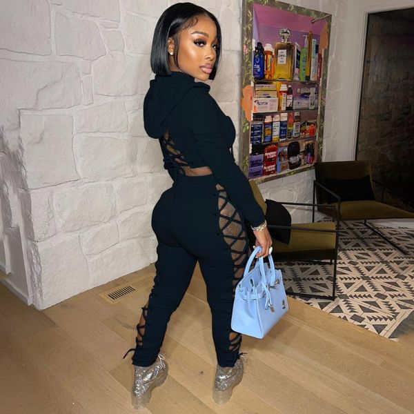 women's two piece pants sets women hollow out cross lace-up hoodie crop trousers autumn 2021 casual fitness tracksuits, White
women's two piece pants sets women hollow out cross lace-up hoodie crop trousers autumn 2021 casual fitness tracksuits, White