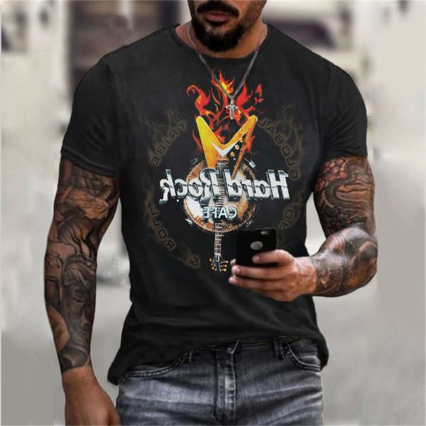 designer trendy hard rock 3d print t shirt men/women hip hop fashion tees summer casual o neck short sleeve streetwear xxs-6xl, White;black 
designer trendy hard rock 3d print t shirt men/women hip hop fashion tees summer casual o neck short sleeve streetwear xxs-6xl, White;black