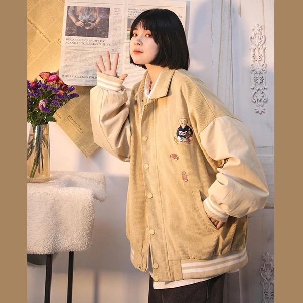 women's jackets spring baseball uniform and autumn thin korean version of harajuku street style jacket loose stitching, Black;brown
women's jackets spring baseball uniform and autumn thin korean version of harajuku street style jacket loose stitching, Black;brown