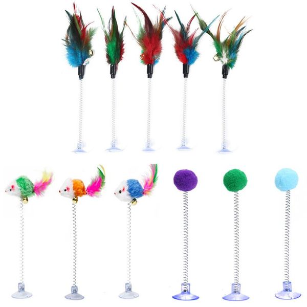 cat toys 1pc spring pet toy elastic with bell color mouse and feather bottom sucker product accessories decoration
cat toys 1pc spring pet toy elastic with bell color mouse and feather bottom sucker product accessories decoration