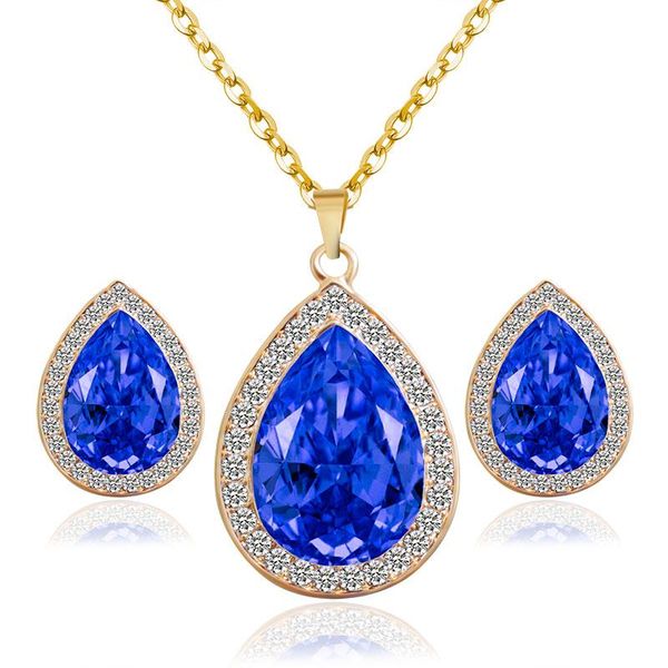 earrings & necklace f&u romantic style gold color water drop shaped with big crystal and fashion jewelry set s005, Silver
earrings & necklace f&u romantic style gold color water drop shaped with big crystal and fashion jewelry set s005, Silver