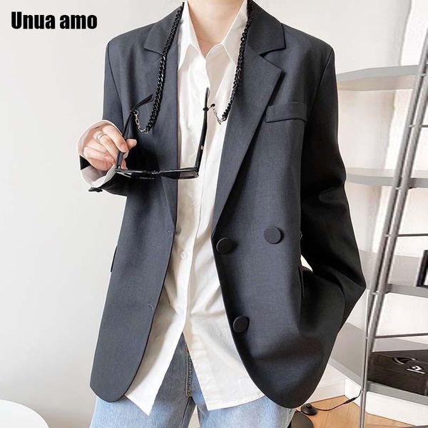 women's suits & blazers unua amo korean style loose blazer women elegant fashion wild high street vintage chic double-breasted jackets, White;black
women's suits & blazers unua amo korean style loose blazer women elegant fashion wild high street vintage chic double-breasted jackets, White;black