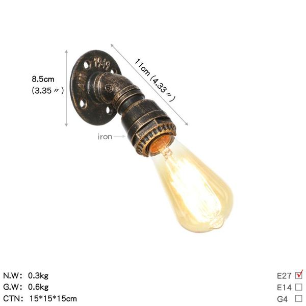 wall lamps american industrial wind retro lamp led e27 bedside aisle balcony bar staircase corridor decorative lighting
wall lamps american industrial wind retro lamp led e27 bedside aisle balcony bar staircase corridor decorative lighting