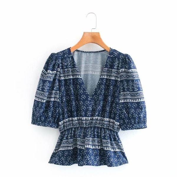 2021 new women's printed shirt, loose slim fit, v-neck, short sleeve, pleated waist, fashion, series in summer knon, White
2021 new women's printed shirt, loose slim fit, v-neck, short sleeve, pleated waist, fashion, series in summer knon, White