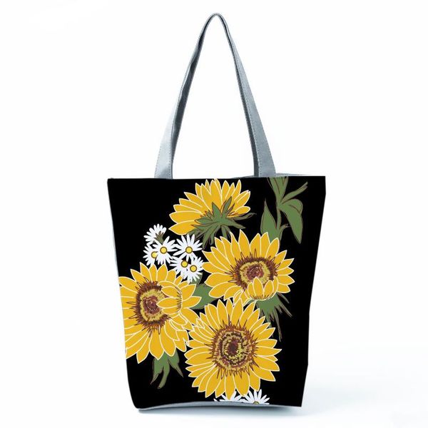 evening bags sunflower bouquet printed black women's bag refreshing casual handbags eco high capacity shopping portable shoulder
evening bags sunflower bouquet printed black women's bag refreshing casual handbags eco high capacity shopping portable shoulder