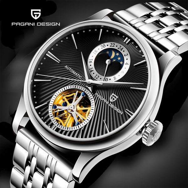 wristwatches automatic mechanical men's watches pagani design military stainless steel tourbillon watch men stylish & simple moon phase, Slivery;brown
wristwatches automatic mechanical men's watches pagani design military stainless steel tourbillon watch men stylish & simple moon phase, Slivery;brown
