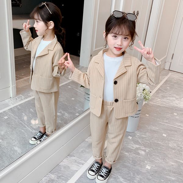 2021 new teenage solid blazer jacket + pants suits for girls vertical fashion striped blazers children school casual clothes lc8g, White
2021 new teenage solid blazer jacket + pants suits for girls vertical fashion striped blazers children school casual clothes lc8g, White