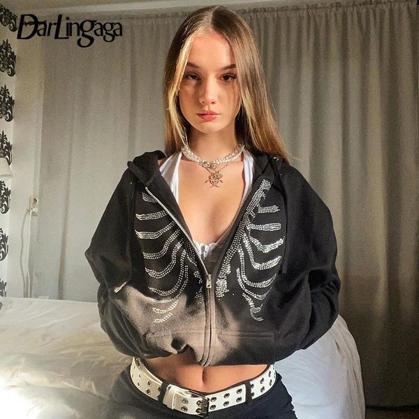 women's hoodies & sweatshirts darlingaga goth rhinestone zipper up hoodie women jacket streetwear oversized hooded sweatshirt autumn co, Black
women's hoodies & sweatshirts darlingaga goth rhinestone zipper up hoodie women jacket streetwear oversized hooded sweatshirt autumn co, Black