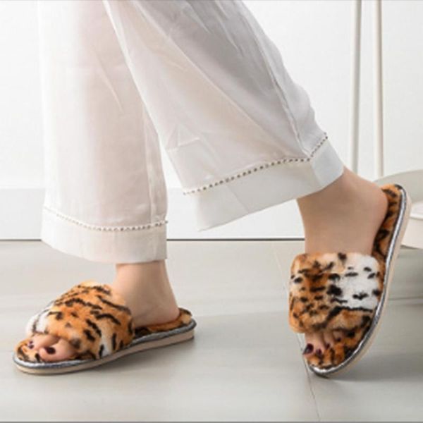 slippers women's leopard print fur indoor open-toe non-slip soft flip-flops home winter 2021 women fashion shoes, Black
slippers women's leopard print fur indoor open-toe non-slip soft flip-flops home winter 2021 women fashion shoes, Black