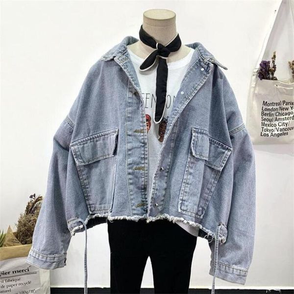 women's jackets denim jacket women 2021 spring autumn fashion loose retro solid short large pocket cardigan blue grey coat, Black;brown
women's jackets denim jacket women 2021 spring autumn fashion loose retro solid short large pocket cardigan blue grey coat, Black;brown