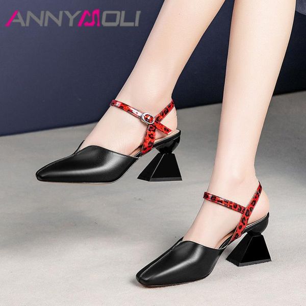 dress shoes annymoli high heels women pumps natural genuine leather strange style heel cow buckle square toe ladies, Black
dress shoes annymoli high heels women pumps natural genuine leather strange style heel cow buckle square toe ladies, Black