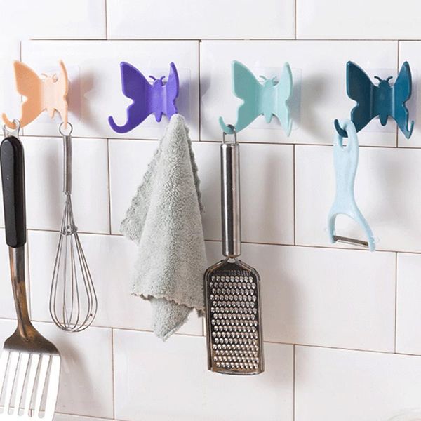 hooks & rails decorative shower hook holder butterfly shaped wall hangers for bag keys towels bathroom re